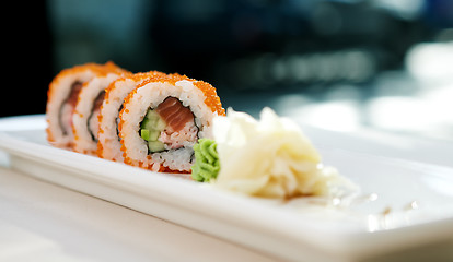 Image showing Flying fish roe maki