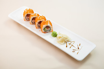 Image showing Flying fish roe maki