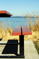 Image showing Bench near the sea