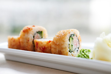 Image showing Flying fish roe maki