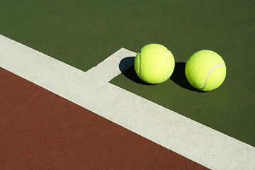 Image showing Two tennis balls