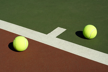 Image showing Two tennis balls