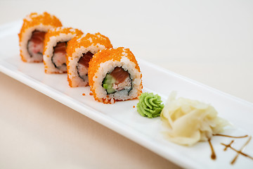 Image showing Flying fish roe maki