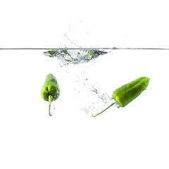 Image showing peppers in water