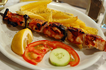 Image showing chicken souvlaki