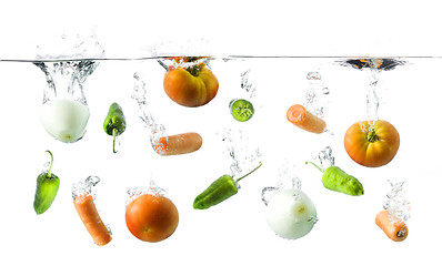 Image showing vegetables in water