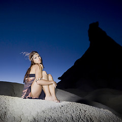 Image showing sexy woman mountain