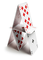 Image showing Cards pyramid