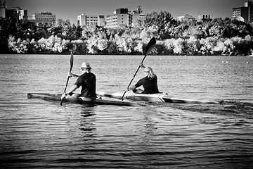 Image showing Canoeing on Wascana Lake