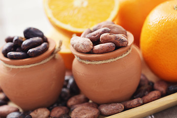 Image showing cocoa and orange