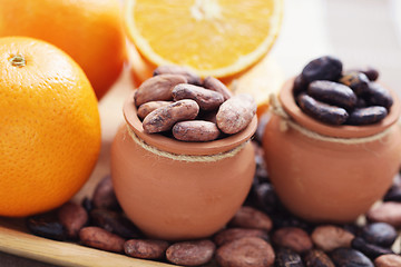 Image showing cocoa and orange