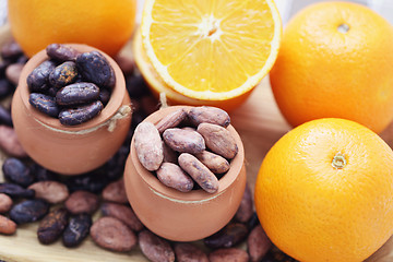 Image showing cocoa and orange