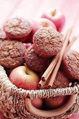 Image showing muffins with apple