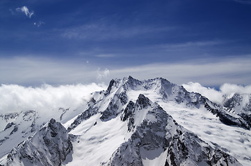 Image showing High mountains in cloud