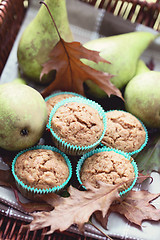 Image showing muffins with pear
