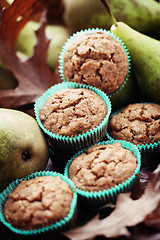Image showing muffins with pear