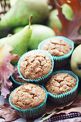 Image showing muffins with pear