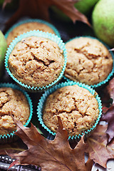 Image showing muffins with pear