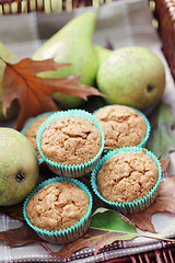 Image showing muffins with pear