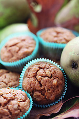 Image showing muffins with pear