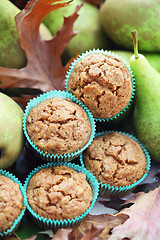 Image showing muffins with pear