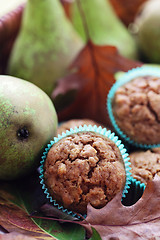 Image showing muffins with pear