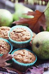 Image showing muffins with pear