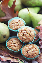 Image showing muffins with pear