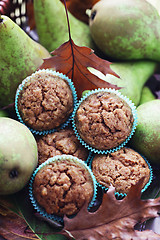 Image showing muffins with pear