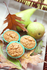 Image showing muffins with pear