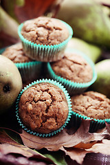 Image showing muffins with pear