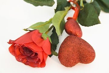 Image showing Rose and valentine's heart 