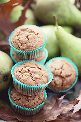 Image showing muffins with pear