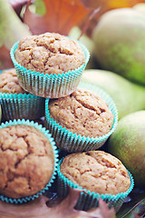 Image showing muffins with pear