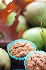 Image showing muffins with pear