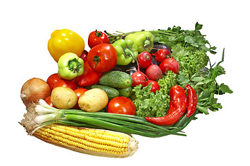 Image showing Colorful fresh group of vegetables 