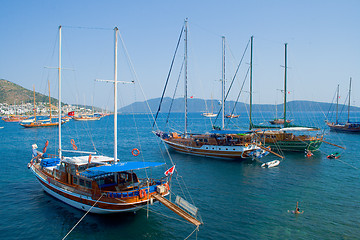 Image showing landscape with yacht