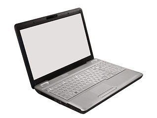 Image showing Laptop open isolated