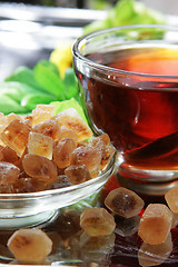 Image showing brown sugar with tea