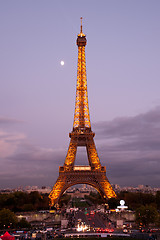 Image showing Eiffel tower at dusk
