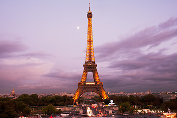 Image showing Eiffel tower at dusk