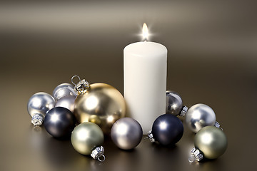 Image showing white christmas candle