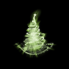 Image showing green christmas tree of light