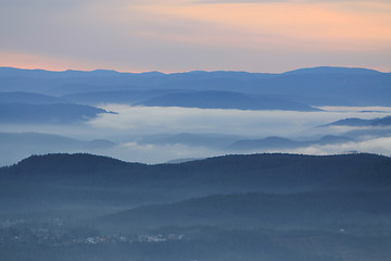 Image showing Sundown and mountains.