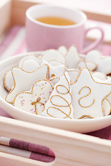 Image showing tea with gingerbreads