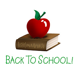 Image showing Back to school apple and book