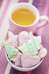 Image showing tea with gingerbreads