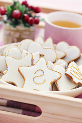 Image showing tea with gingerbreads