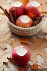 Image showing apple as candlestick