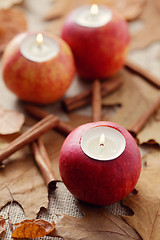 Image showing apple as candlestick